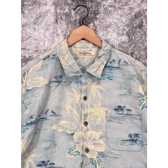 Tommy Bahama Shirt XL Mens Silk Hawaiian Island Volcano Button Down - Picture 2 of 7